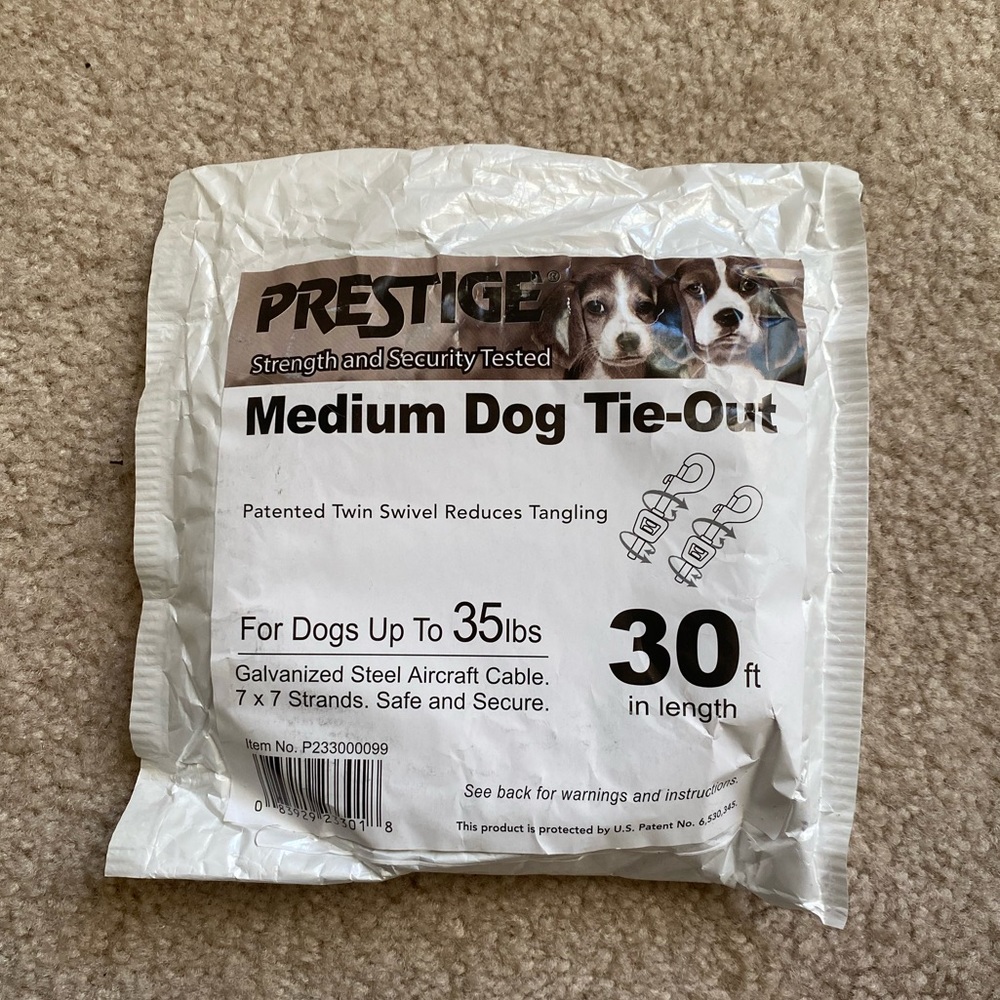 Dog tie out 30ft cable (35lbs)